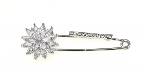 Marquise Cubic Zirconia Sunflower Pin Brooch